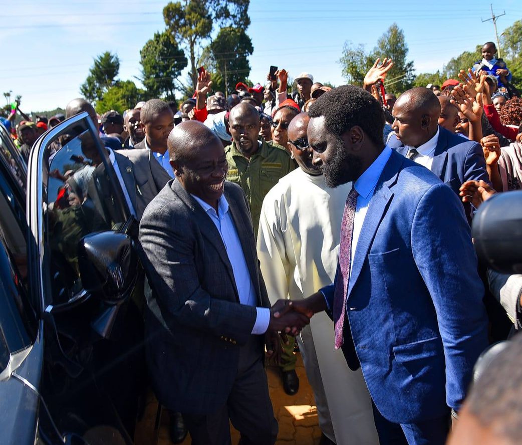 Former Deputy President Rigathi Gachagua arriving at St. Louis- Igwamiti Parish in Nyandarua County on Sunday, April 27