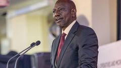 President William Ruto at the Kenyatta International Convention Centre, Nairobi, for the World MSME Day.