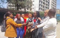 Mwabili Mwagodi's family addressing the press outside Kilimani police station on July 26, 2025