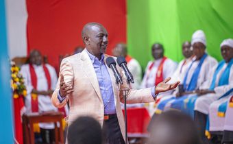 President William Ruto speaking at ACK St. Martins Parish Light Industries Church in Kariobangi