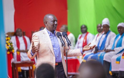 President William Ruto speaking at ACK St. Martins Parish Light Industries Church in Kariobangi