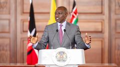 President William Ruto speaking at State House