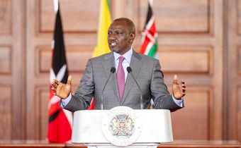 President William Ruto speaking at State House