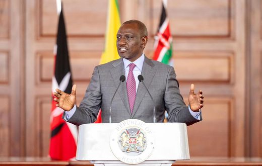 President William Ruto speaking at State House