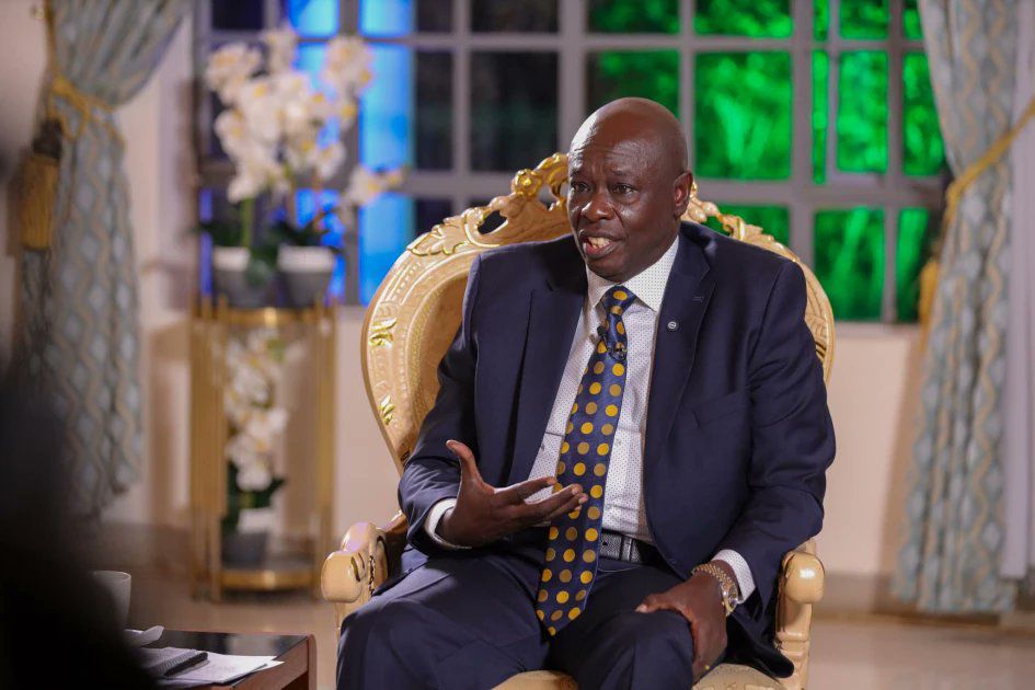 Former Deputy President Rigathi Gachagua during an interview with Yvonne Okwara