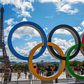 An Olympics logo mounted in Paris