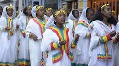 Ethiopians in a cultural celebration