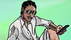 A cartoon image of Dancehall artist Adidja Azim Palmer alias Vybz Kartel 'World Boss'