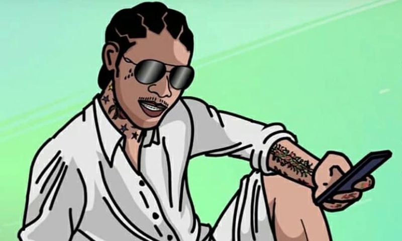 A cartoon image of Dancehall artist Adidja Azim Palmer alias Vybz Kartel 'World Boss'