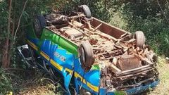 Several rushed to hospital as matatu ferrying passengers overturns along Nairobi-Embu road