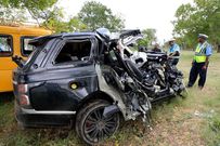 The road accident that involved a new Range Rover in Maji ya Chumvi area Mariakani
