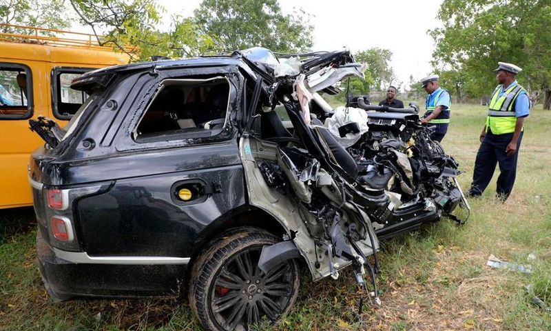 The road accident that involved a new Range Rover in Maji ya Chumvi area Mariakani