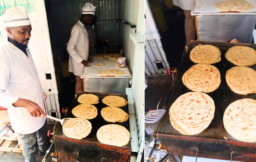 Yusuf Hassan's chapati vending business in Zimmerman