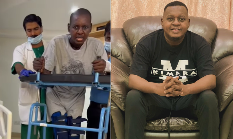 Prof Jay during and after treatment of kidney related issues
