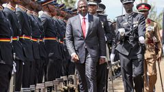 President William Ruto presiding the Police Constables' pass-out parade in Kiganjo, Nyeri County on January 10, 2023