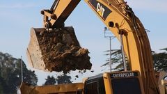 An excavator at work