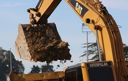 An excavator at work