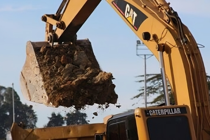 An excavator at work