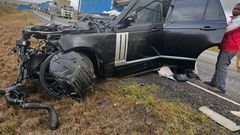 The road accident that involved a new Range Rover in Maji ya Chumvi area Mariakani