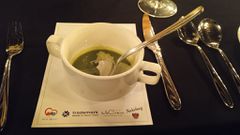 Cream of spinach soup.