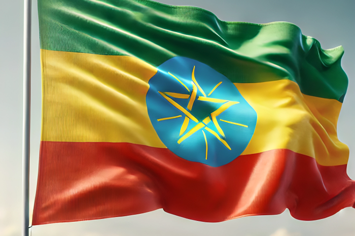 The Ethiopian flag