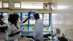 Inside a hospital ward