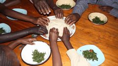A family sharing a meal