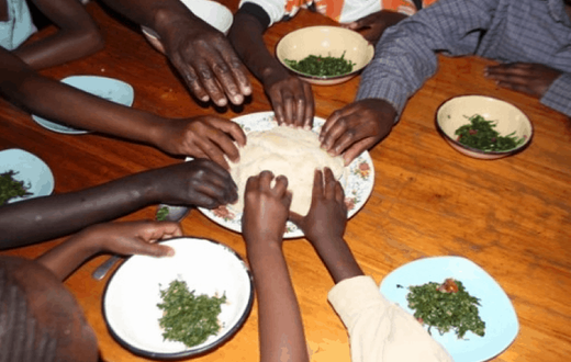 A family sharing a meal