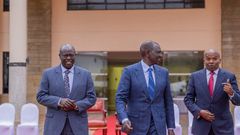 President William Ruto, DP Rigathi Gachagua and Interior CS Kithure Kindiki during meeting with and National Government Administration Officers at the Kenya School of Government, Kabete.