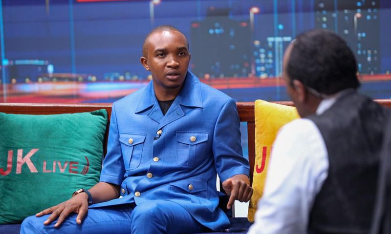 Morara Kebaso during an interview with Citizen TV news anchor Jeff Koinange