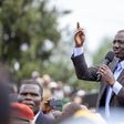 President William Ruto speaking at a roadside rally
