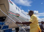 File image of President William Ruto boarding a plane