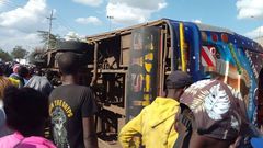 Several rushed to hospital as bus full of passengers overturns along Thika Road