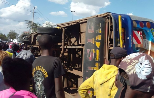 Several rushed to hospital as bus full of passengers overturns along Thika Road