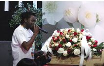 Singer Bahati paying tribute to Mr Seed's mum during her memorial service on September 12, 2024