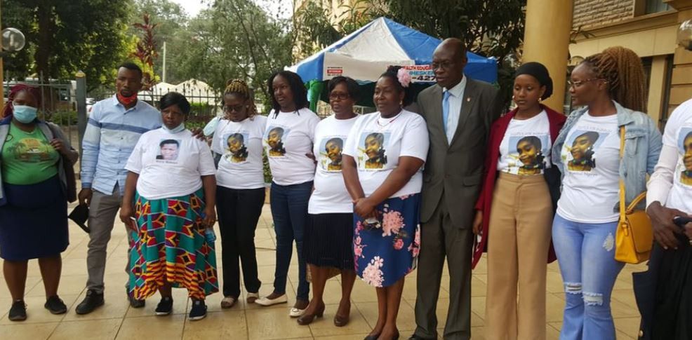 Relatives to lost students at the Milimani law courts photo/courtesy