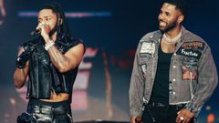 Diamond and Jason Derulo sharing the stage at the at the DStv Delicious Festival in South Africa