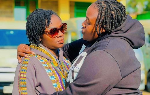 Actress Nyaboke Moraa and her friend Sandra Dacha