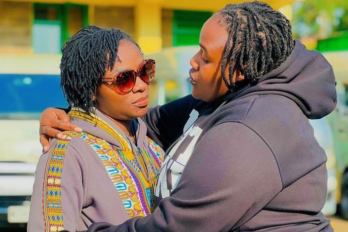 Actress Nyaboke Moraa and her friend Sandra Dacha