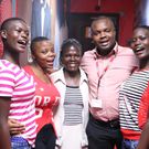 Radio newscaster Mike Nyagwoka and the famous Kakamega twins