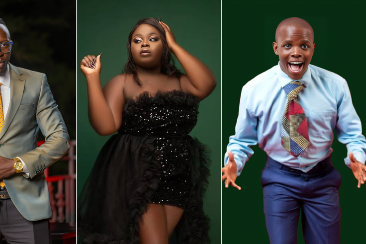 A collage of Oga Obinna, Pritty Vishy and Crazy Kennar