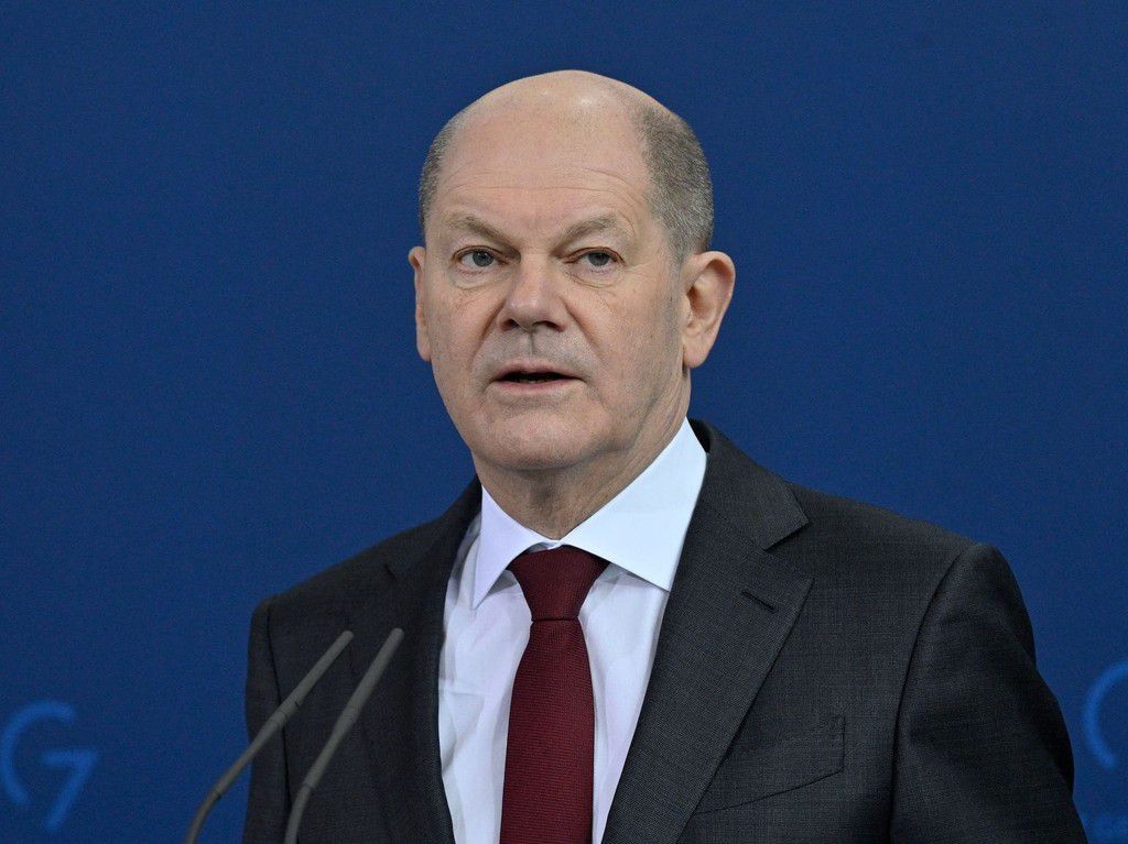 German Chancellor Olaf Scholz seen in Berlin on February 22, 2022.JOHN MACDOUGALL/POOL/AFP via Getty Images