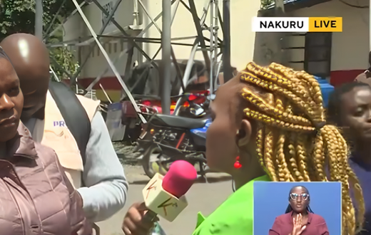 Catherine Wa Njeri, a K24 journalist who was shot in the thigh by anti-riot police during the June anti-government protests in Nakuru,