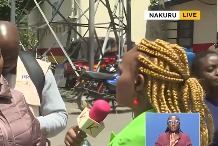 Catherine Wa Njeri, a K24 journalist who was shot in the thigh by anti-riot police during the June anti-government protests in Nakuru,