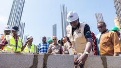 President William Ruto at the Lumumba Estate Affordable Housing Project in Kisumu Central, Kisumu County.