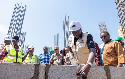 President William Ruto at the Lumumba Estate Affordable Housing Project in Kisumu Central, Kisumu County.