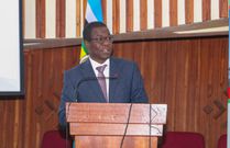 Energy CS Opiyo Wandayi speaking at a public participation event held at the Kawi Complex, Nairobi