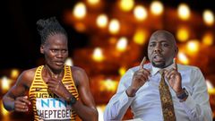 A collage of Sports CS Kipchumba Murkomen and Rebecca Cheptegei
