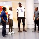 Bradley Mtall with Citizen TV hosts Jeff Koinange, Patrick Igunza and Uncle Bensu