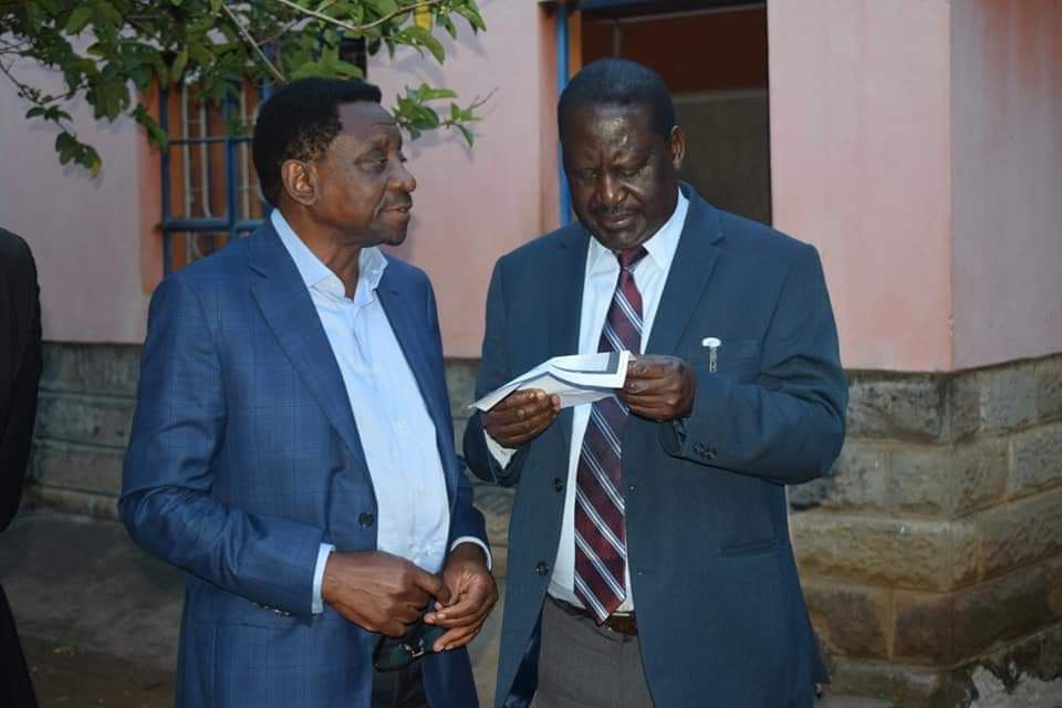 File image of Siaya Governor James Orengo with former Azimio la Umoja party leader Raila Odinga